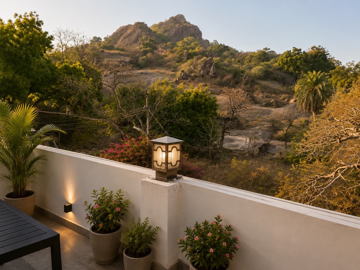 Rocky hillside viewed from the Jodhpur House terrace