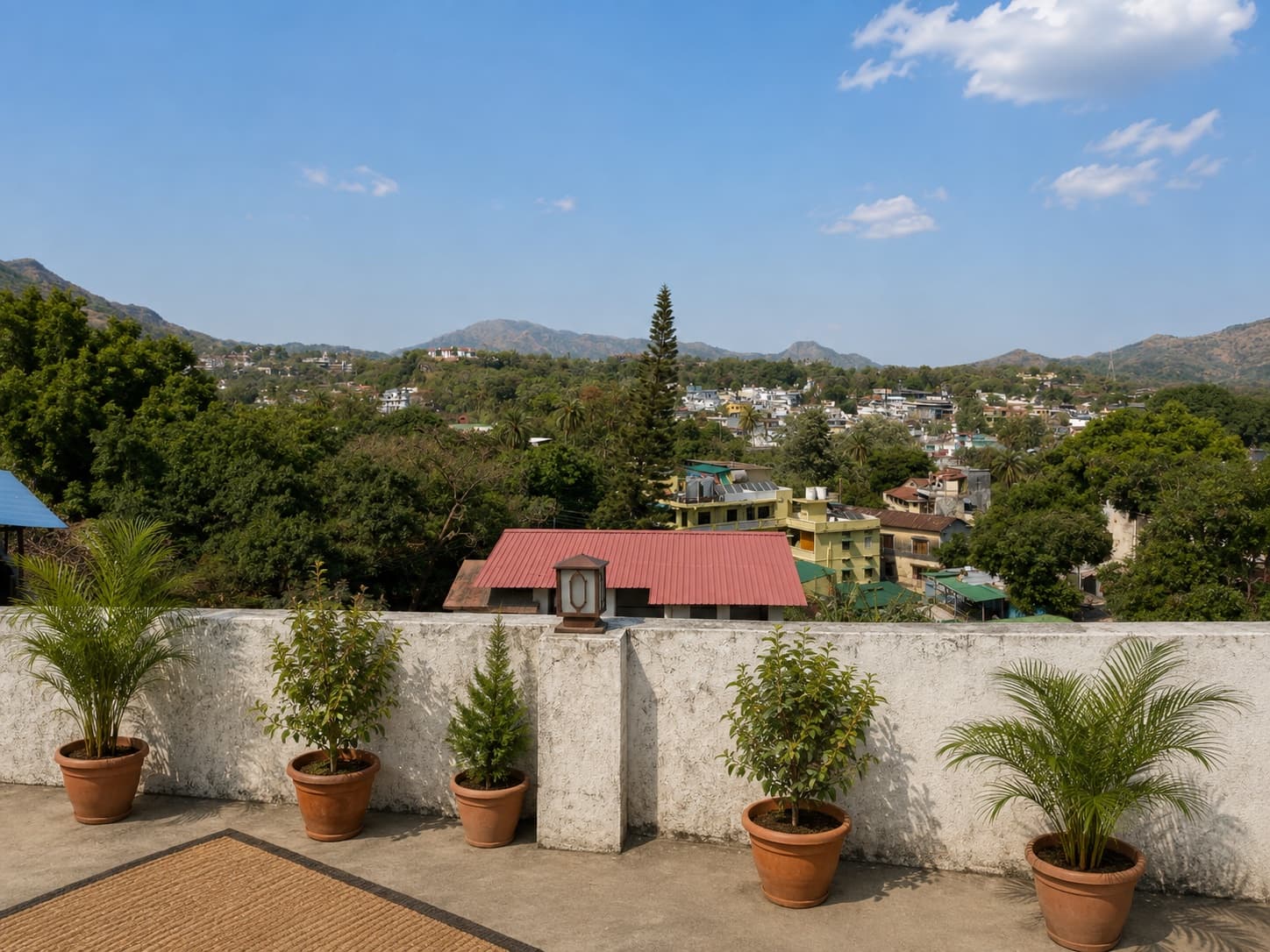 Mount Abu rooftops seen from the Jodhpur House terrace